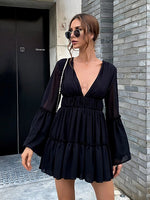 Load image into Gallery viewer, The Midnight Ruffle Dress

