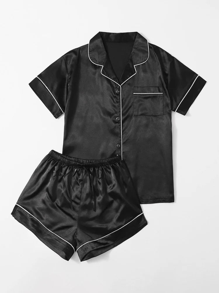 Black Nightsuit with Shorts